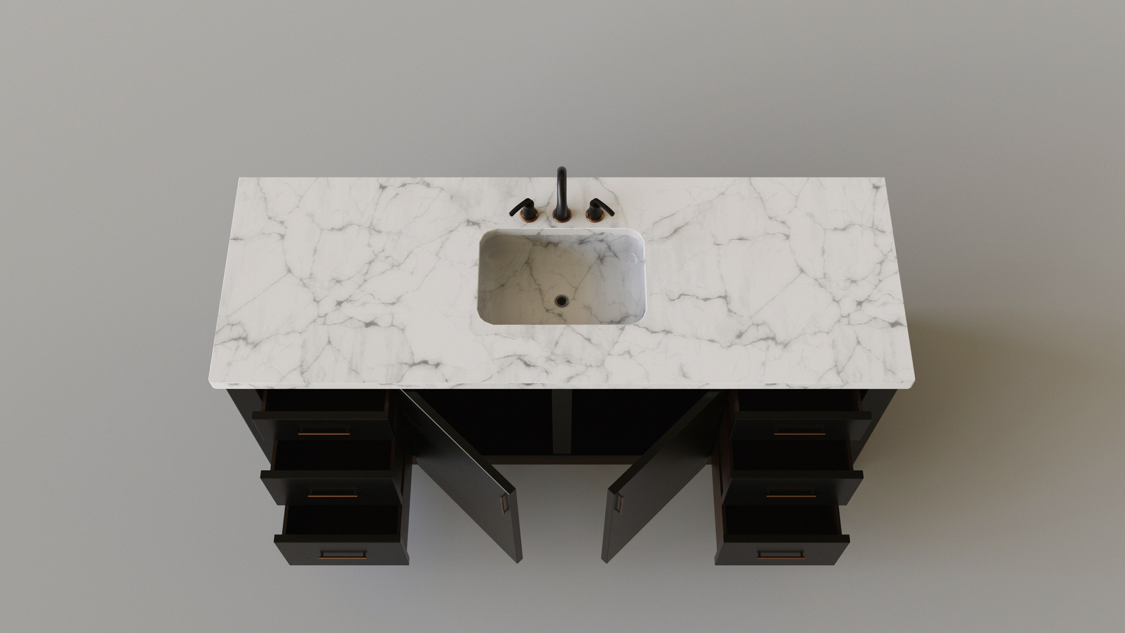 Dark Bathroom Set Low-poly 3D model_7