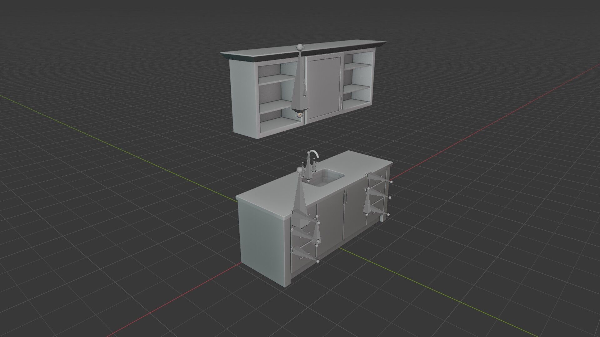 Dark Bathroom Set Low-poly 3D model_30