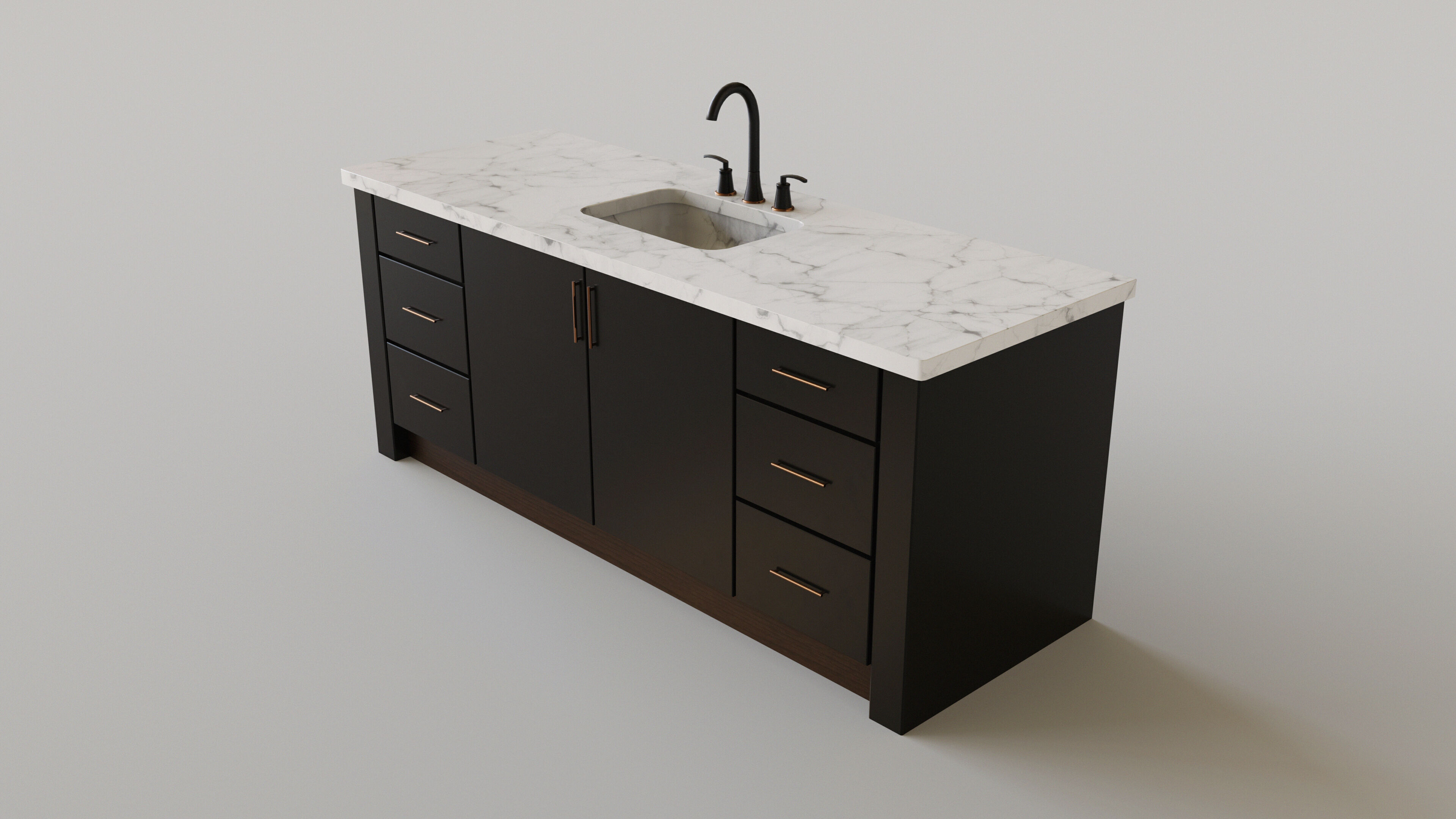 Dark Bathroom Set Low-poly 3D model_2