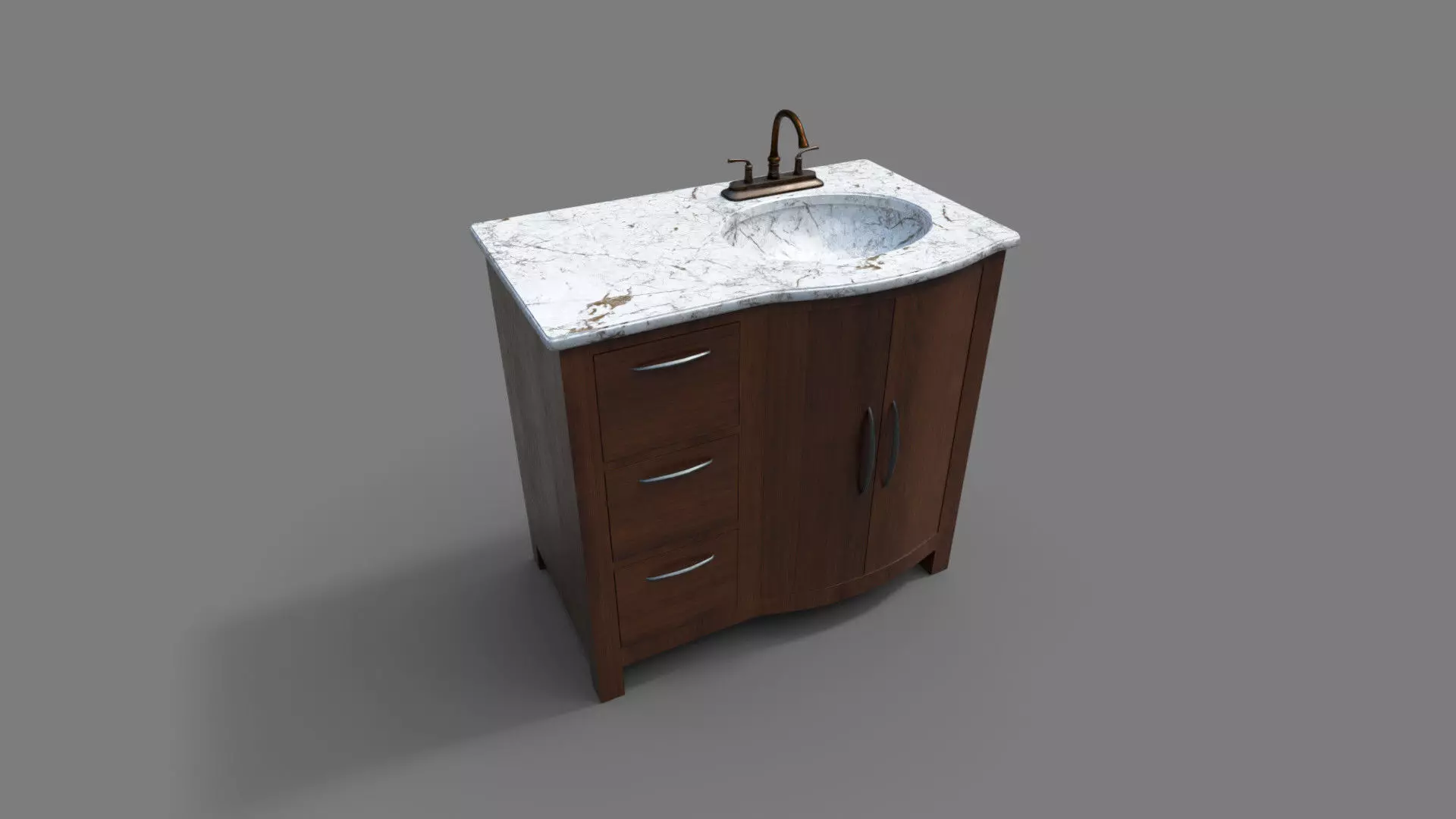 Marble Bathroom Sink Free low-poly 3D model