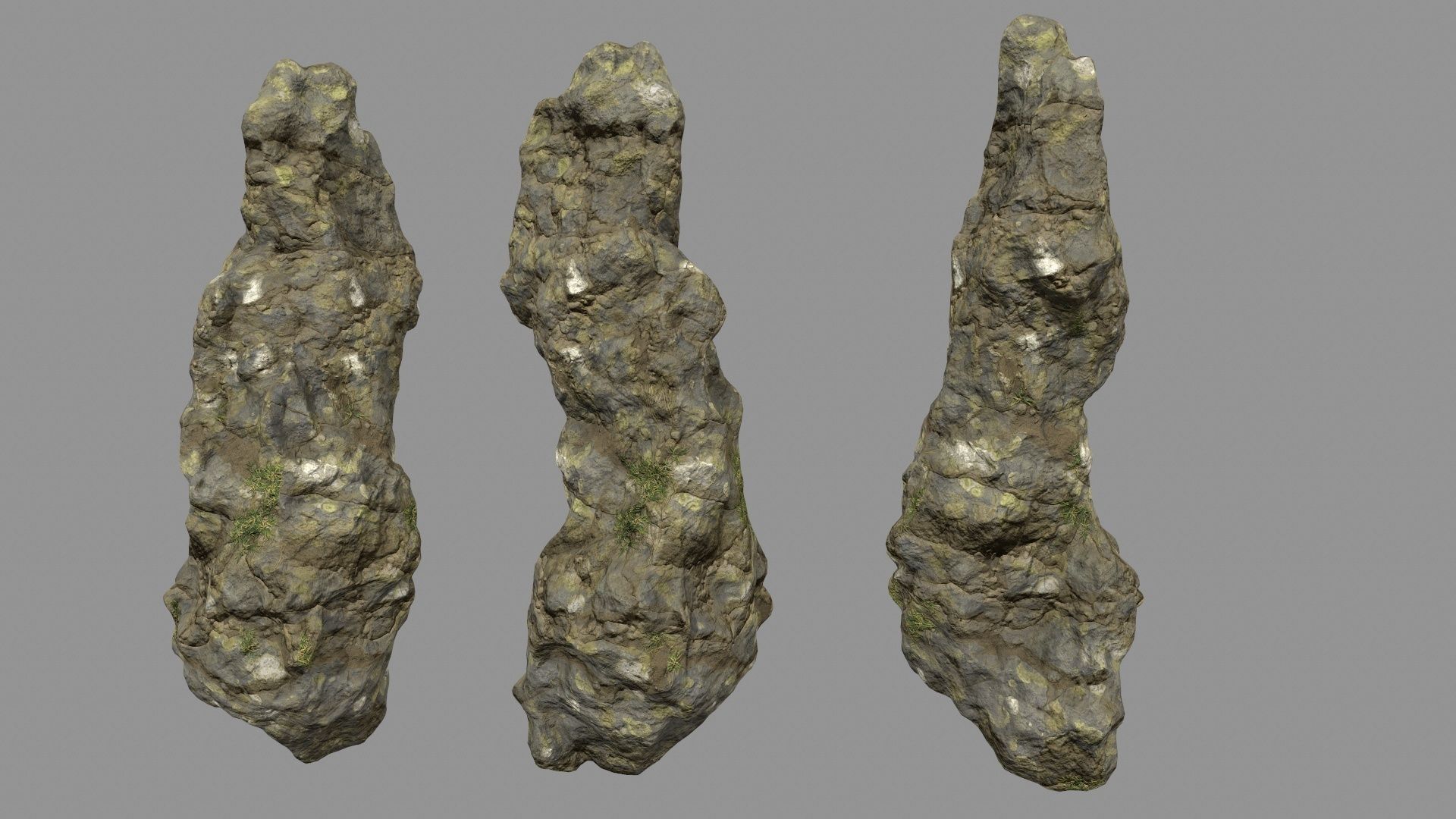 mossy rocks 3D model_4