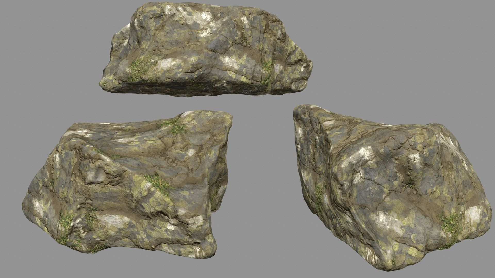 mossy rocks 3D model_22