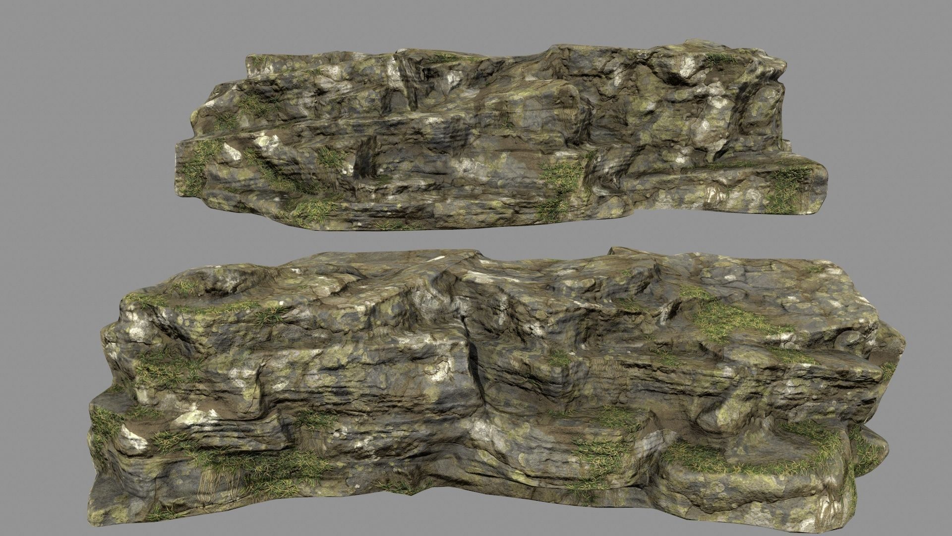 mossy rocks 3D model_5