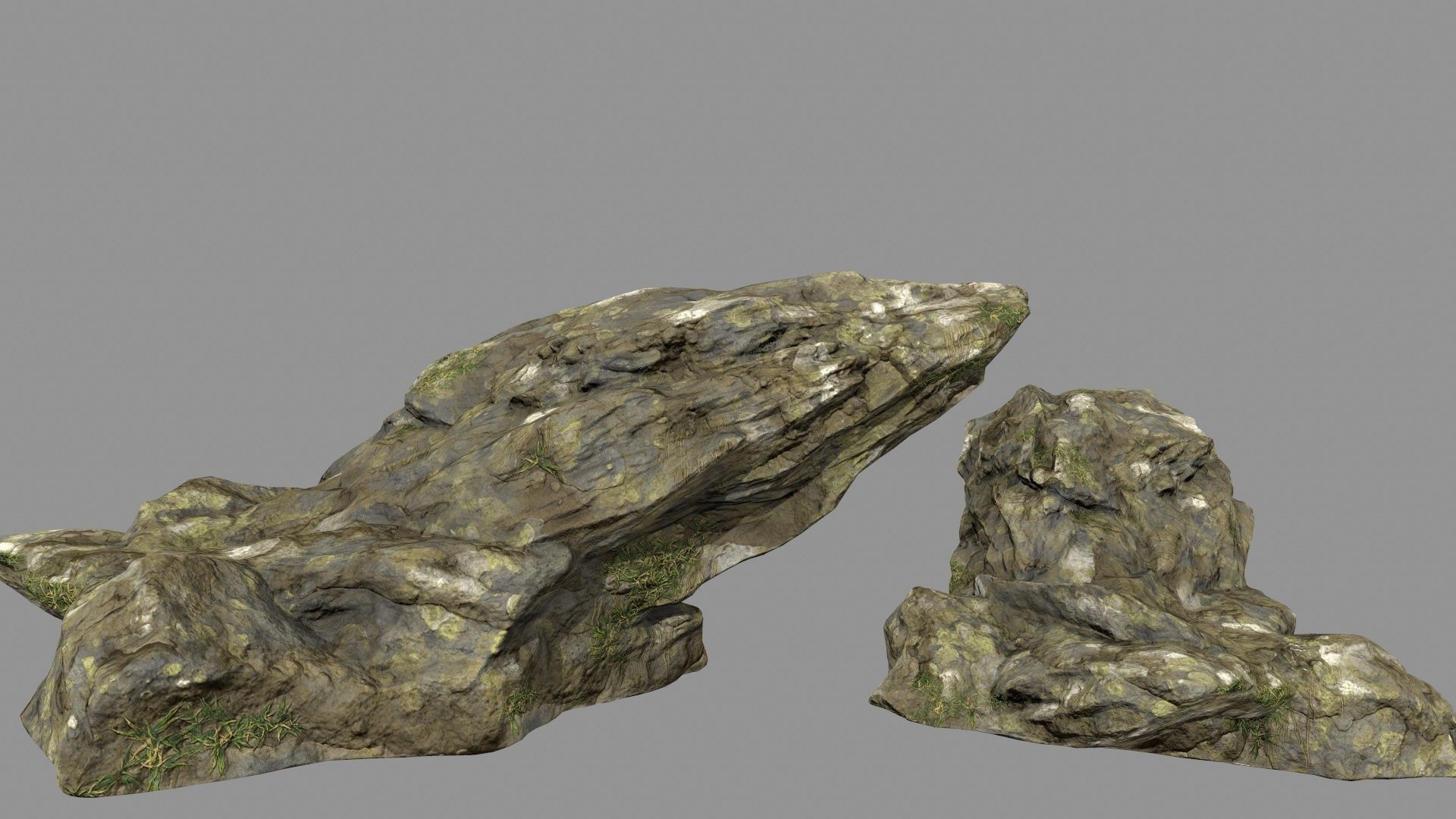 mossy rocks 3D model_6