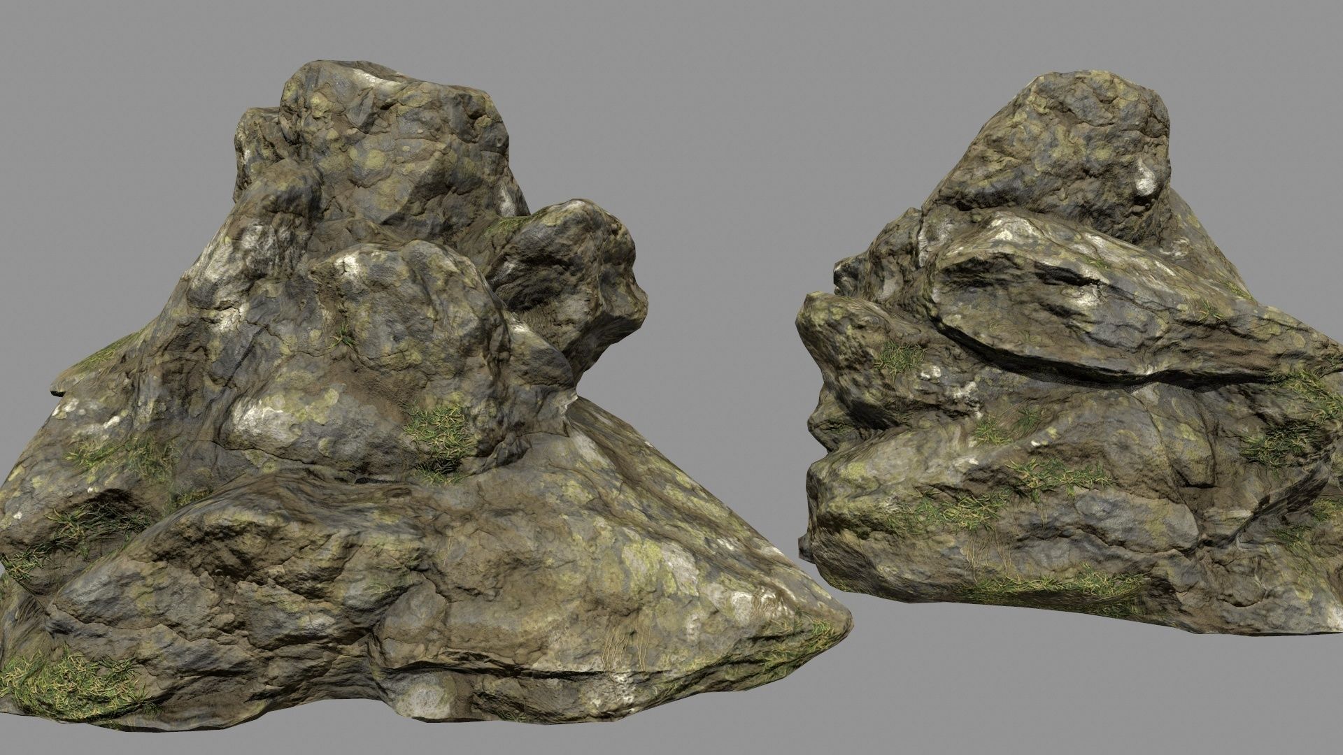 mossy rocks 3D model_7