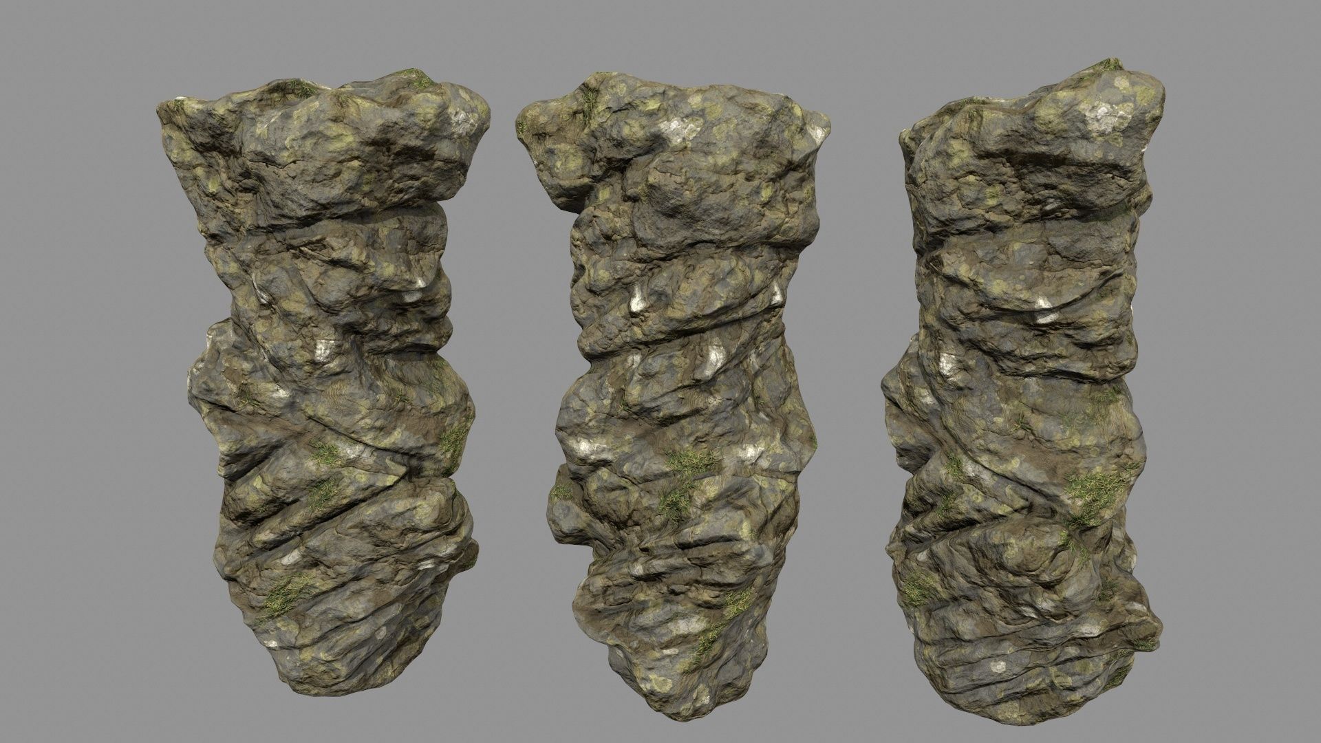 mossy rocks 3D model_11