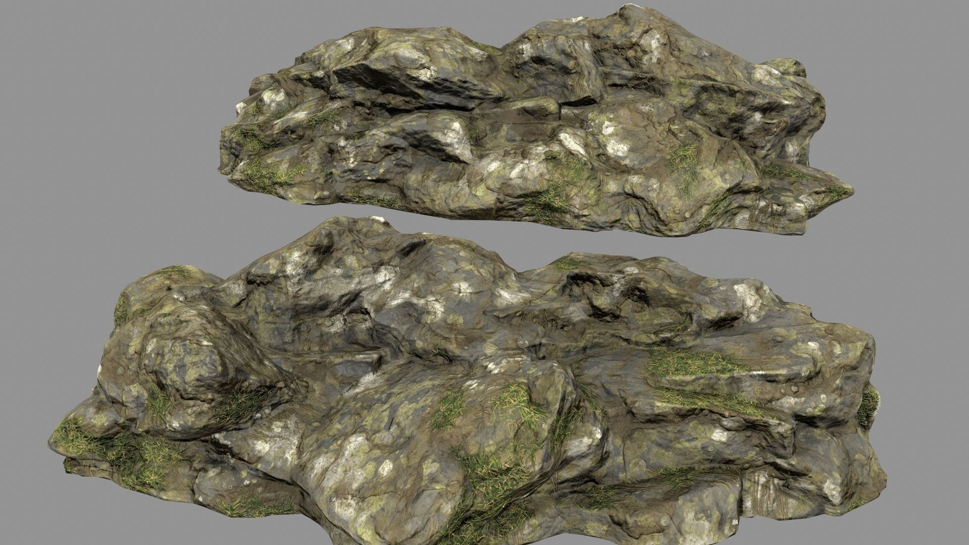 mossy rocks 3D model_9