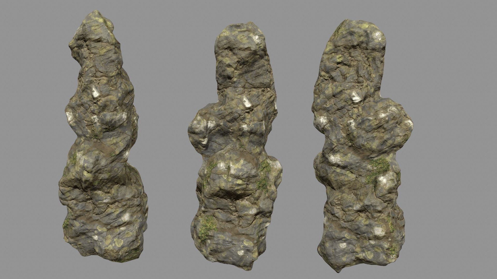 mossy rocks 3D model_10
