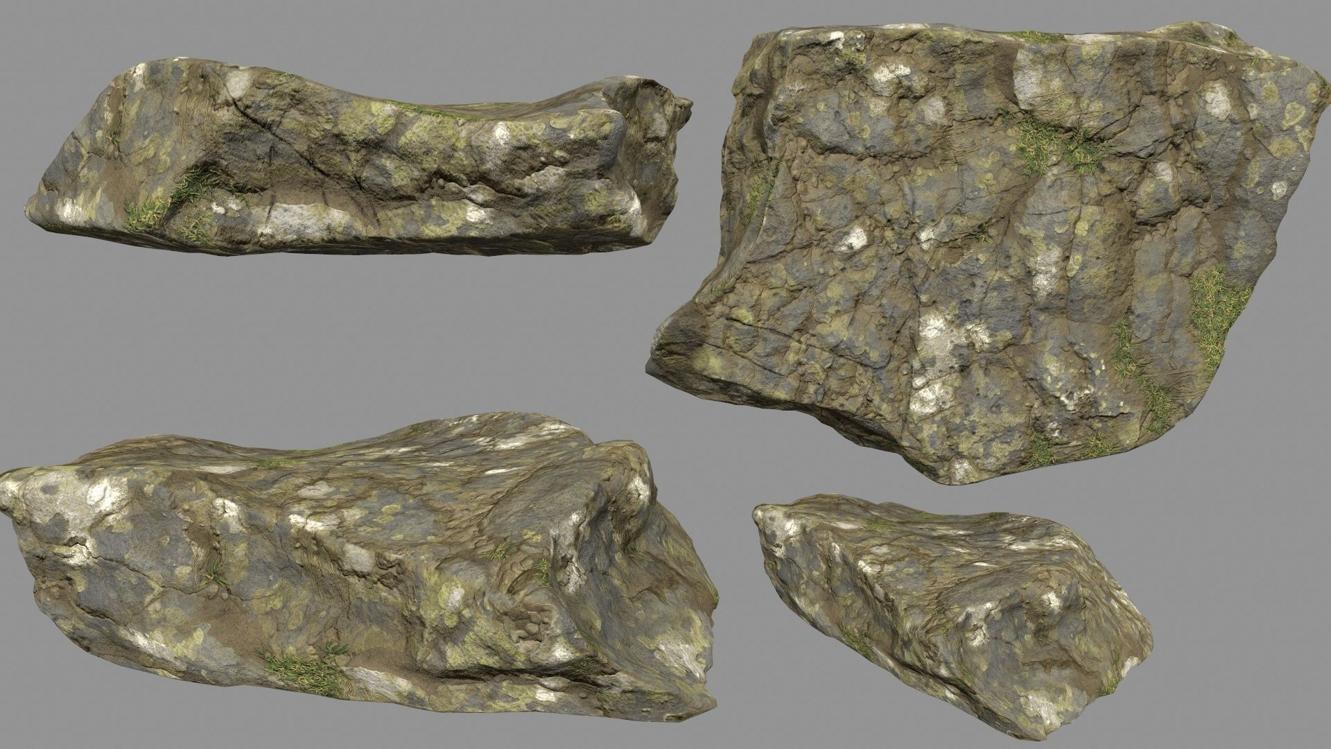 mossy rocks 3D model_8
