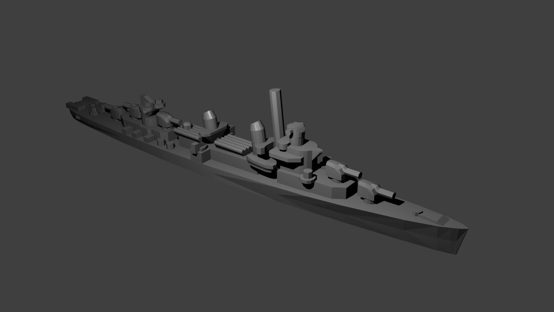 Fletcher Class Destroyer Warship 3D print model_3