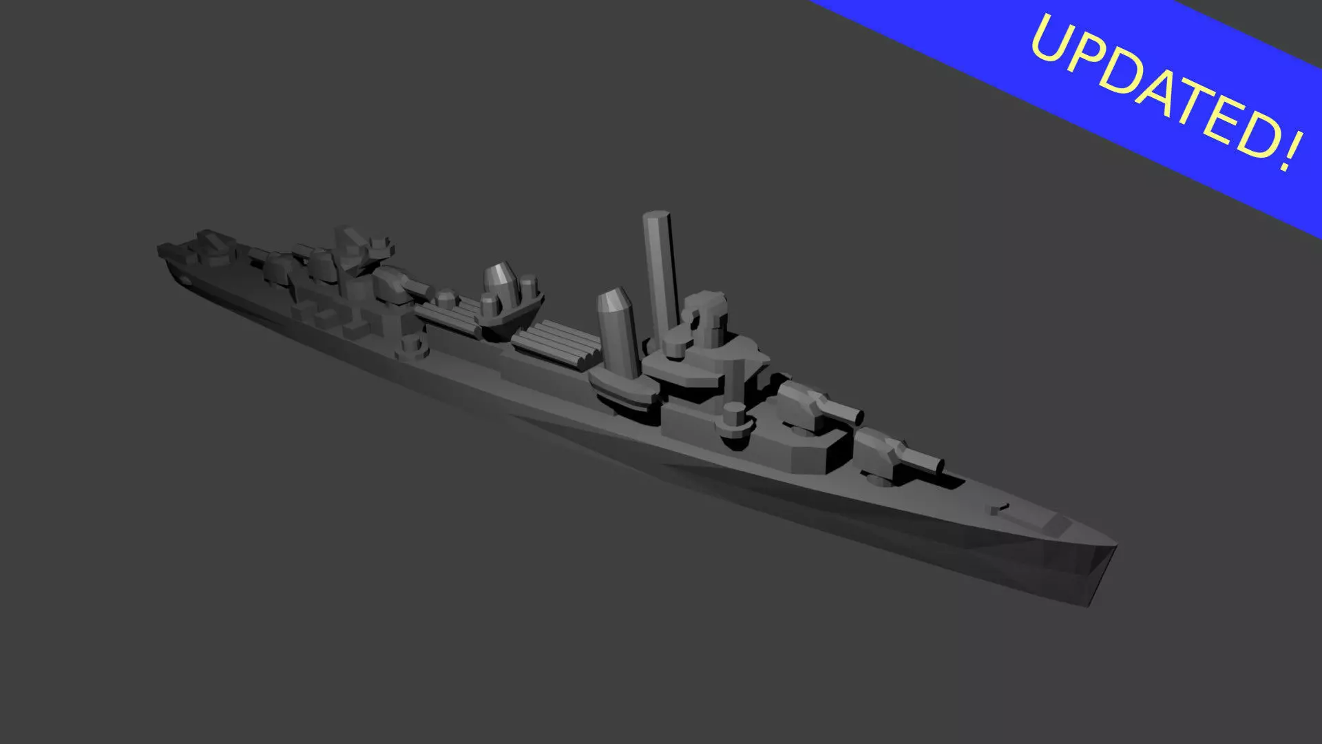 Fletcher Class Destroyer Warship 3D print model_0