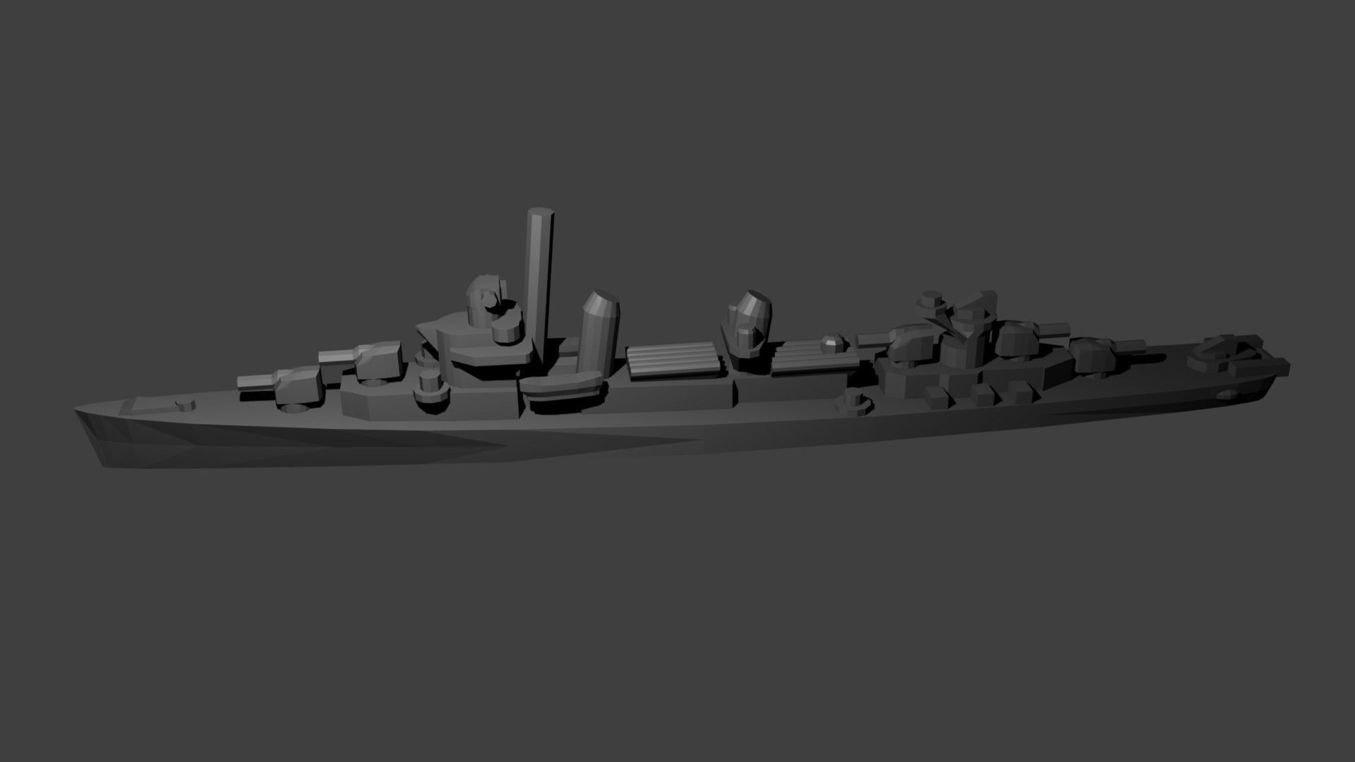 Fletcher Class Destroyer Warship 3D print model_2