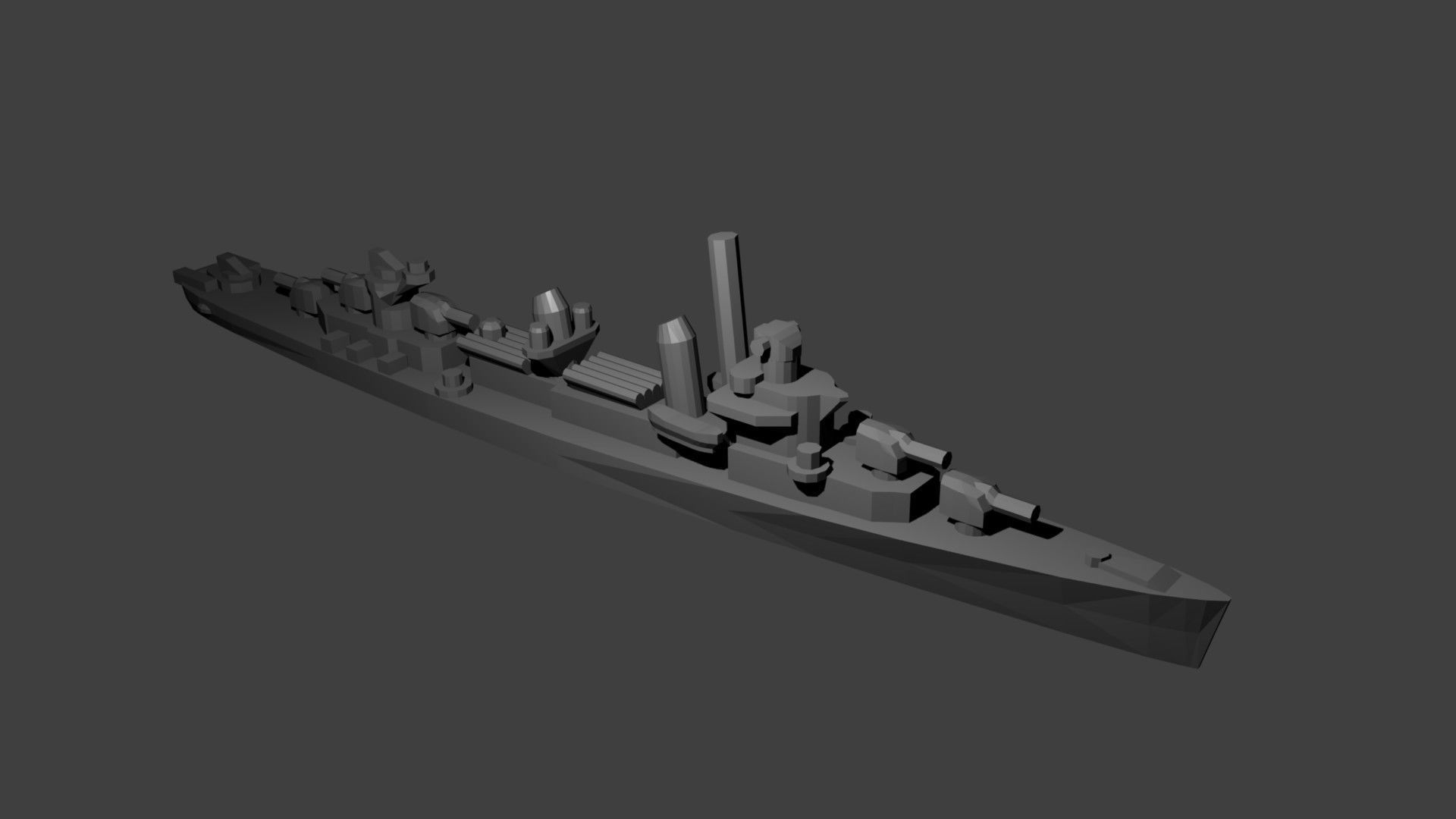 Fletcher Class Destroyer Warship 3D print model_1