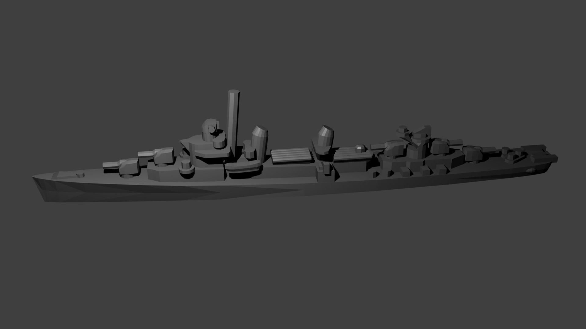 Fletcher Class Destroyer Warship 3D print model_4