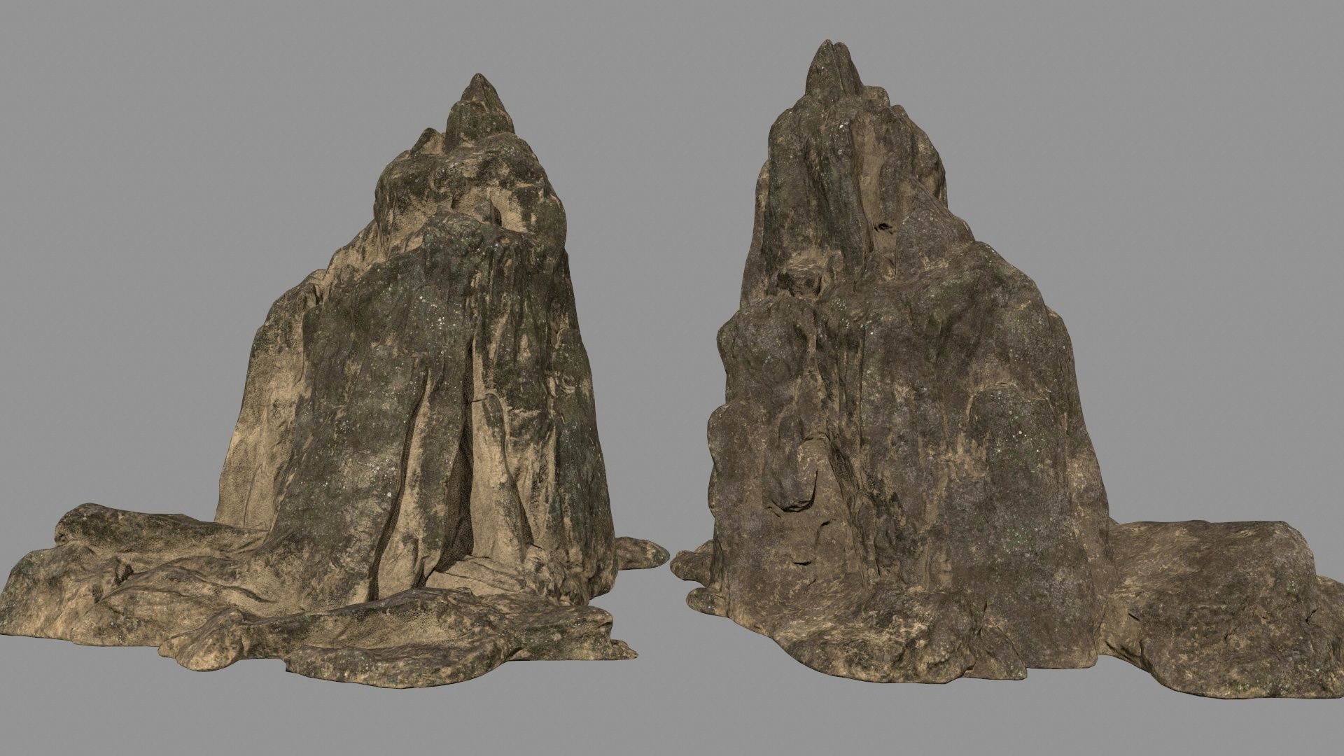 desert rocks set Low-poly 3D model_3