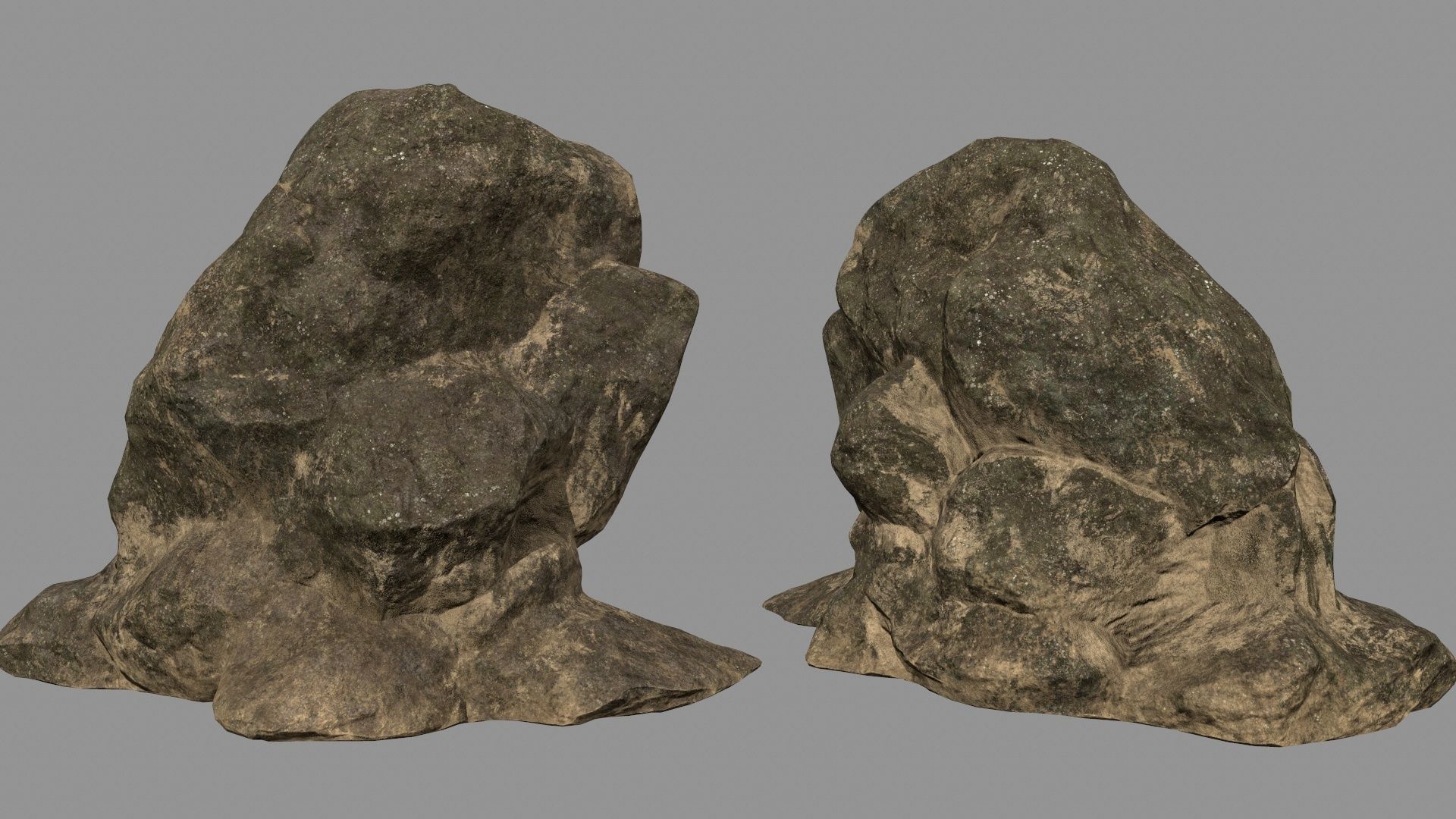 desert rocks set Low-poly 3D model_18