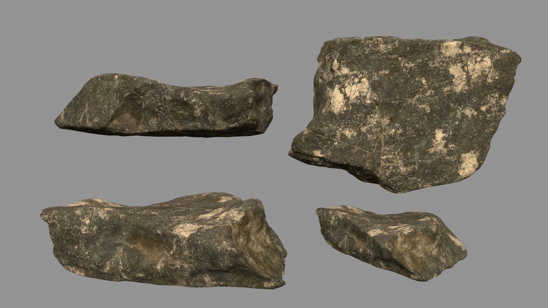 desert rocks set Low-poly 3D model_21