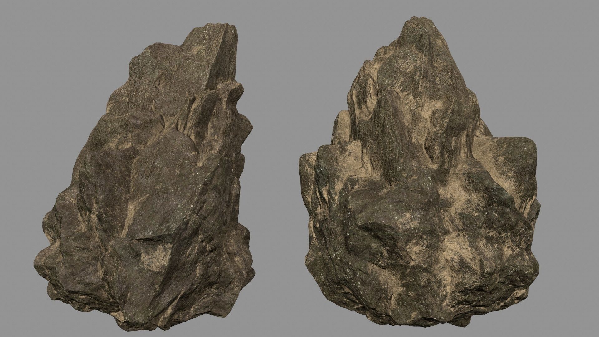 desert rocks set Low-poly 3D model_8