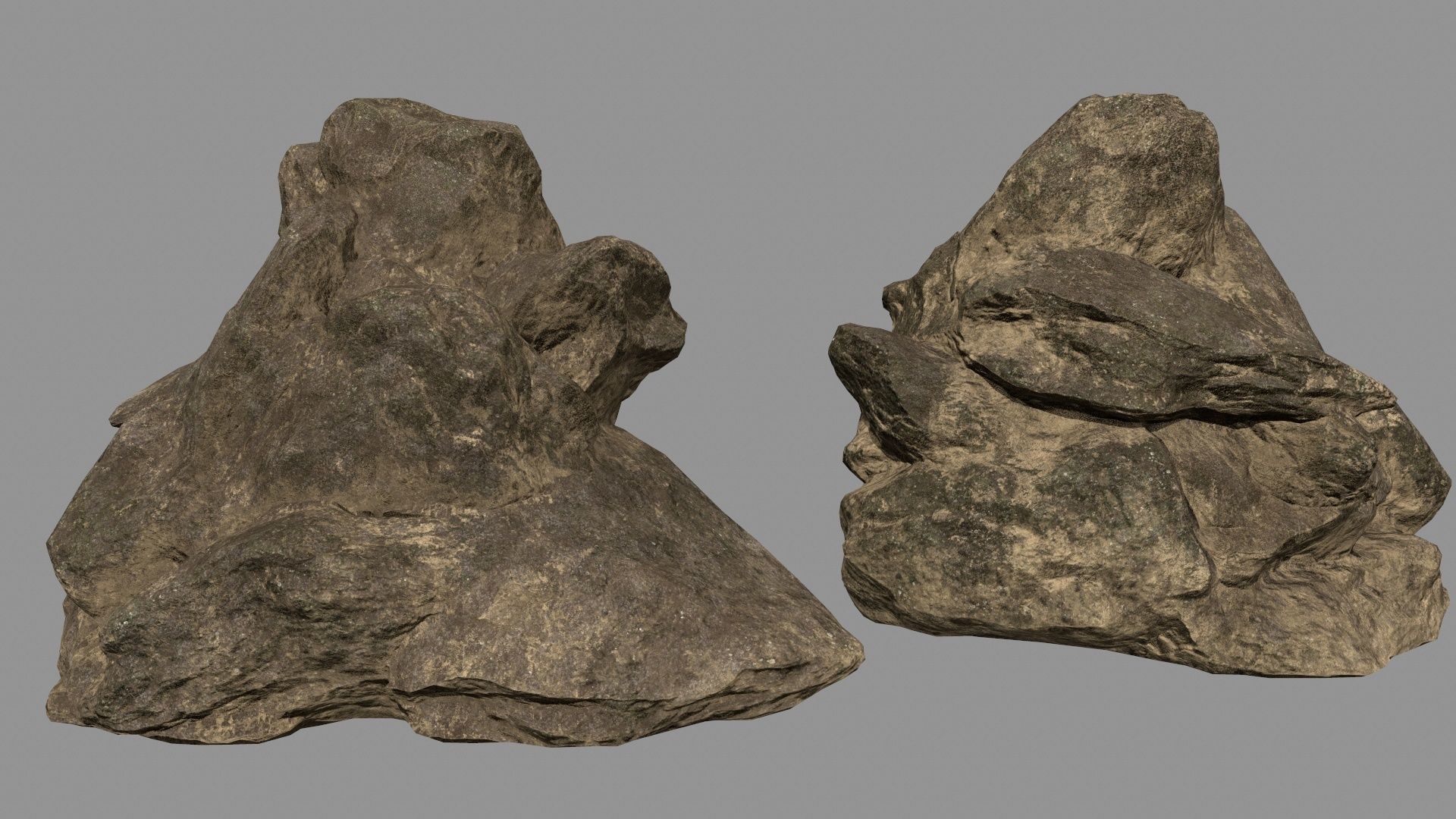 desert rocks set Low-poly 3D model_15