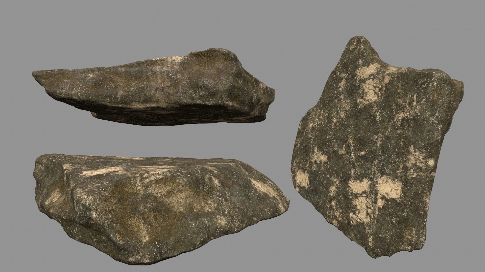 desert rocks set Low-poly 3D model_17