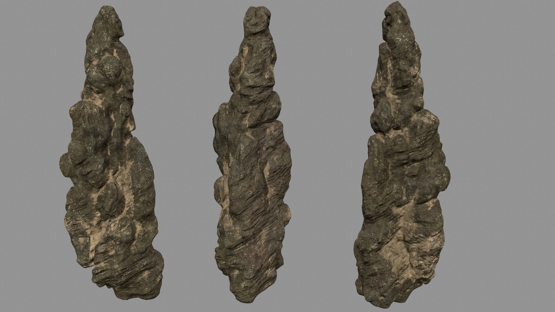 desert rocks set Low-poly 3D model_12