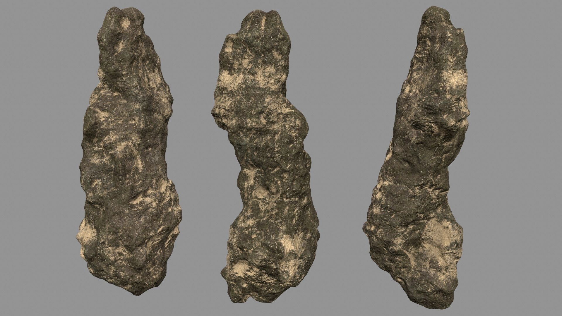 desert rocks set Low-poly 3D model_6