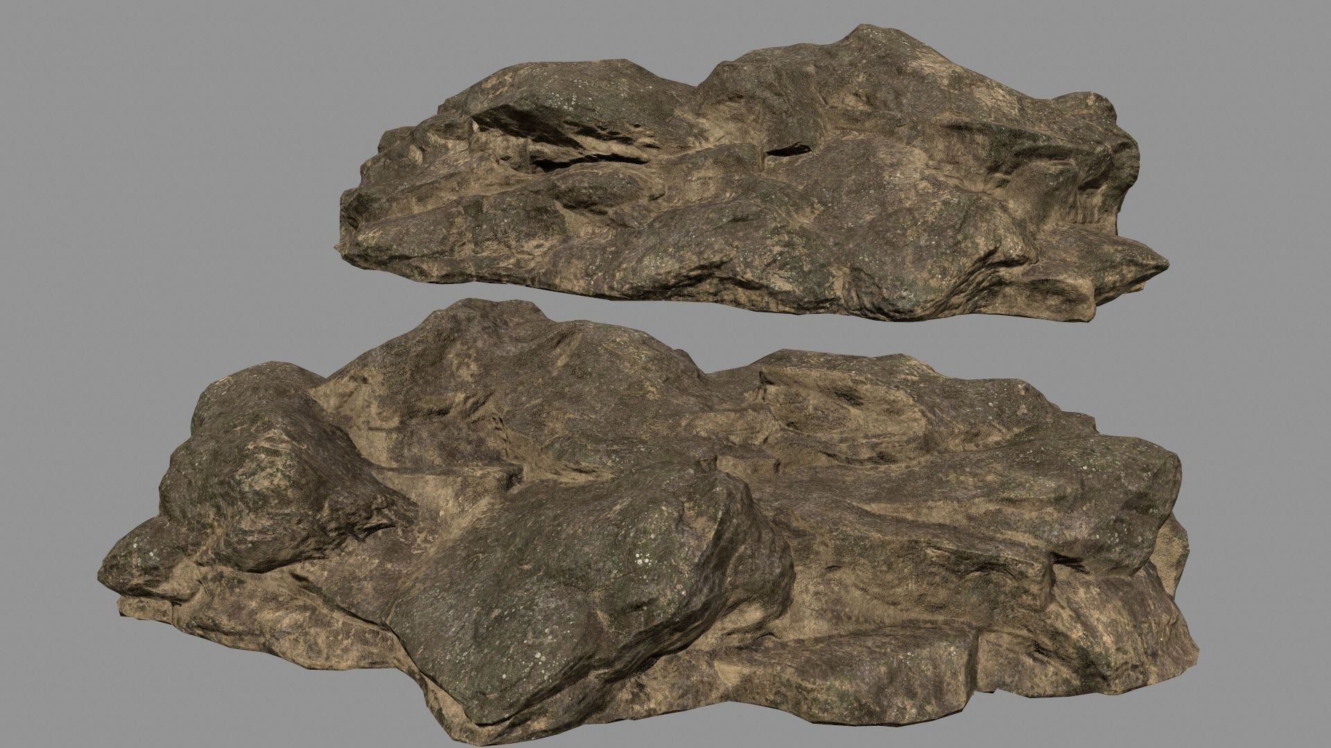 desert rocks set Low-poly 3D model_5