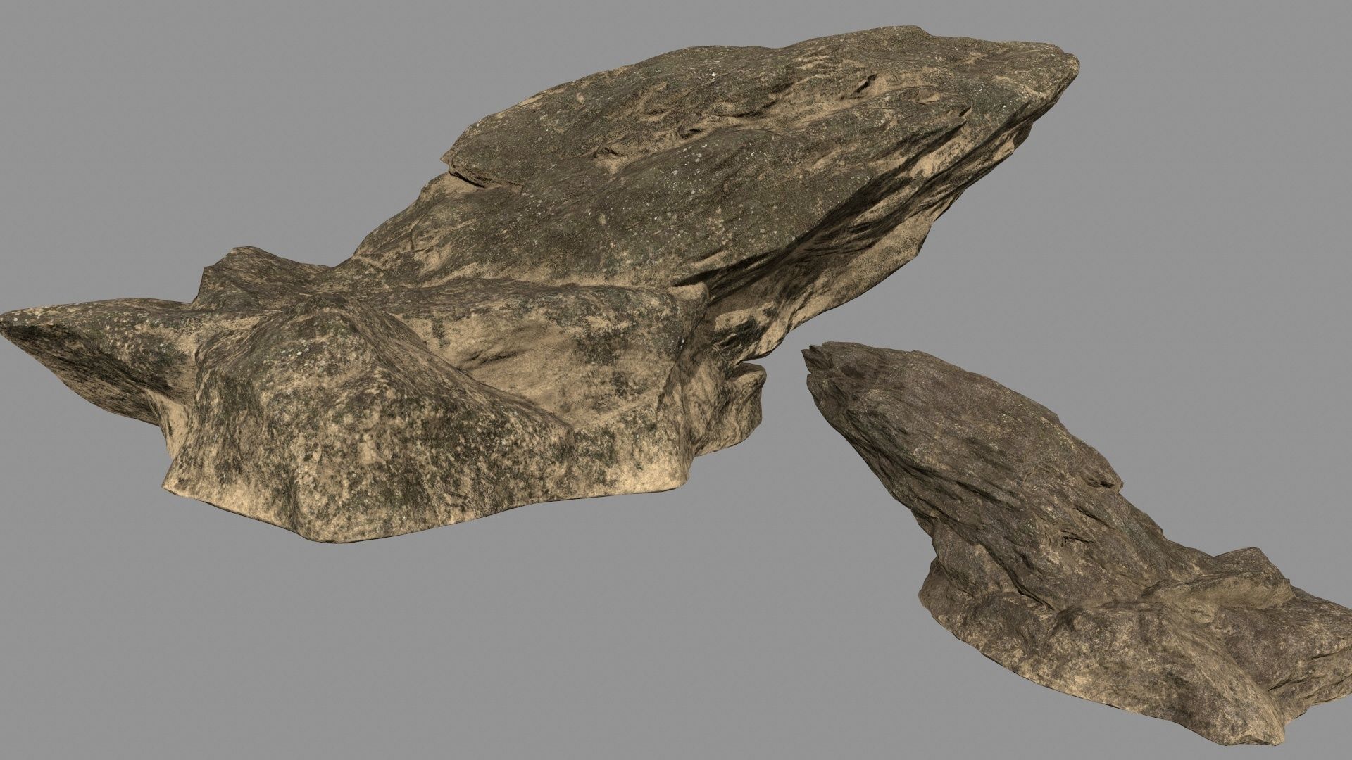 desert rocks set Low-poly 3D model_7