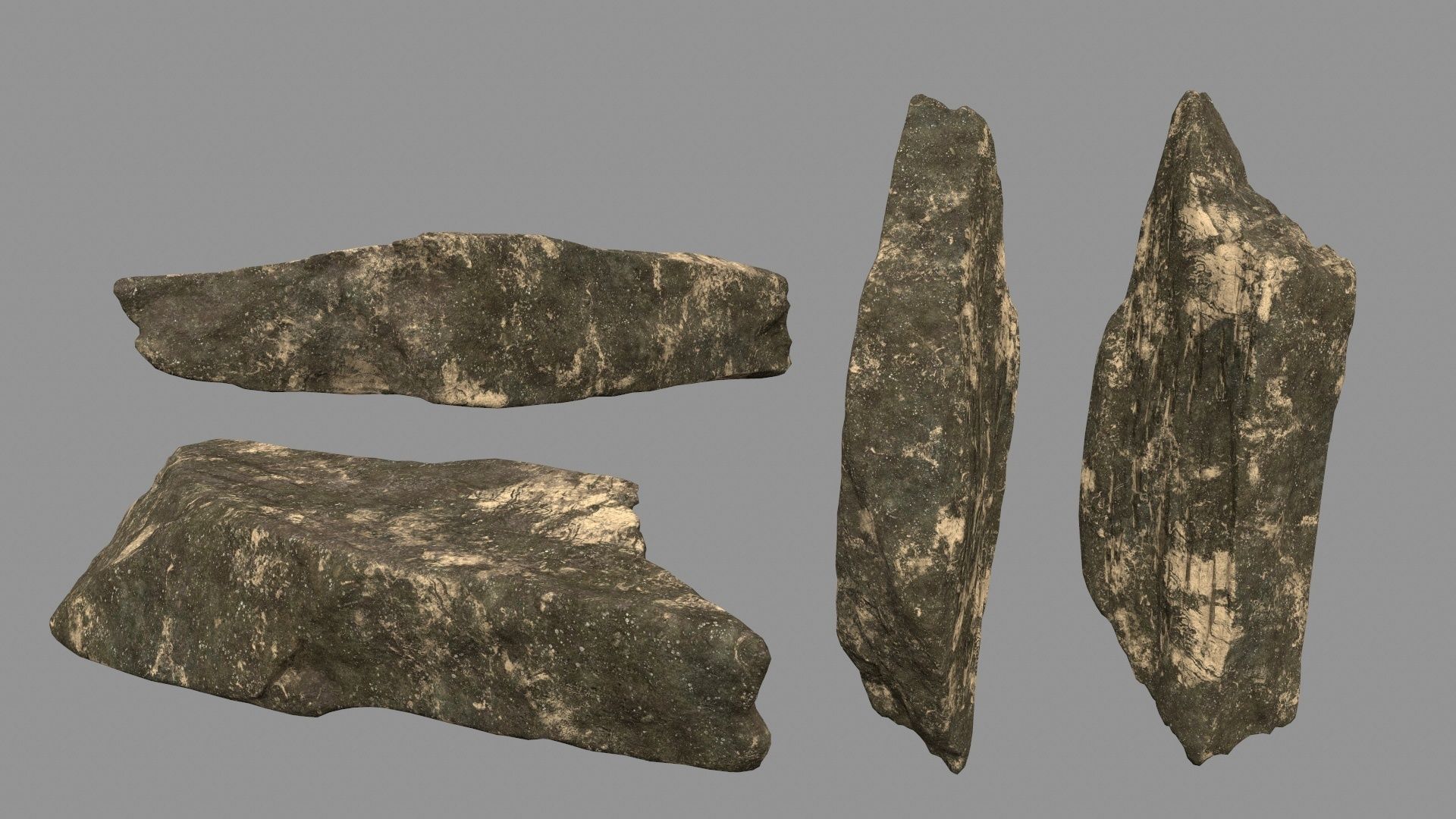 desert rocks set Low-poly 3D model_20