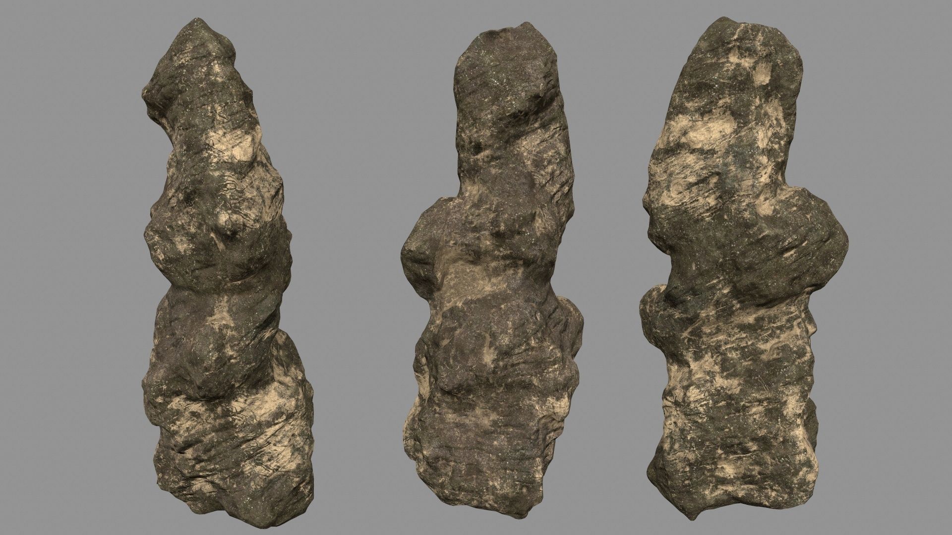 desert rocks set Low-poly 3D model_10