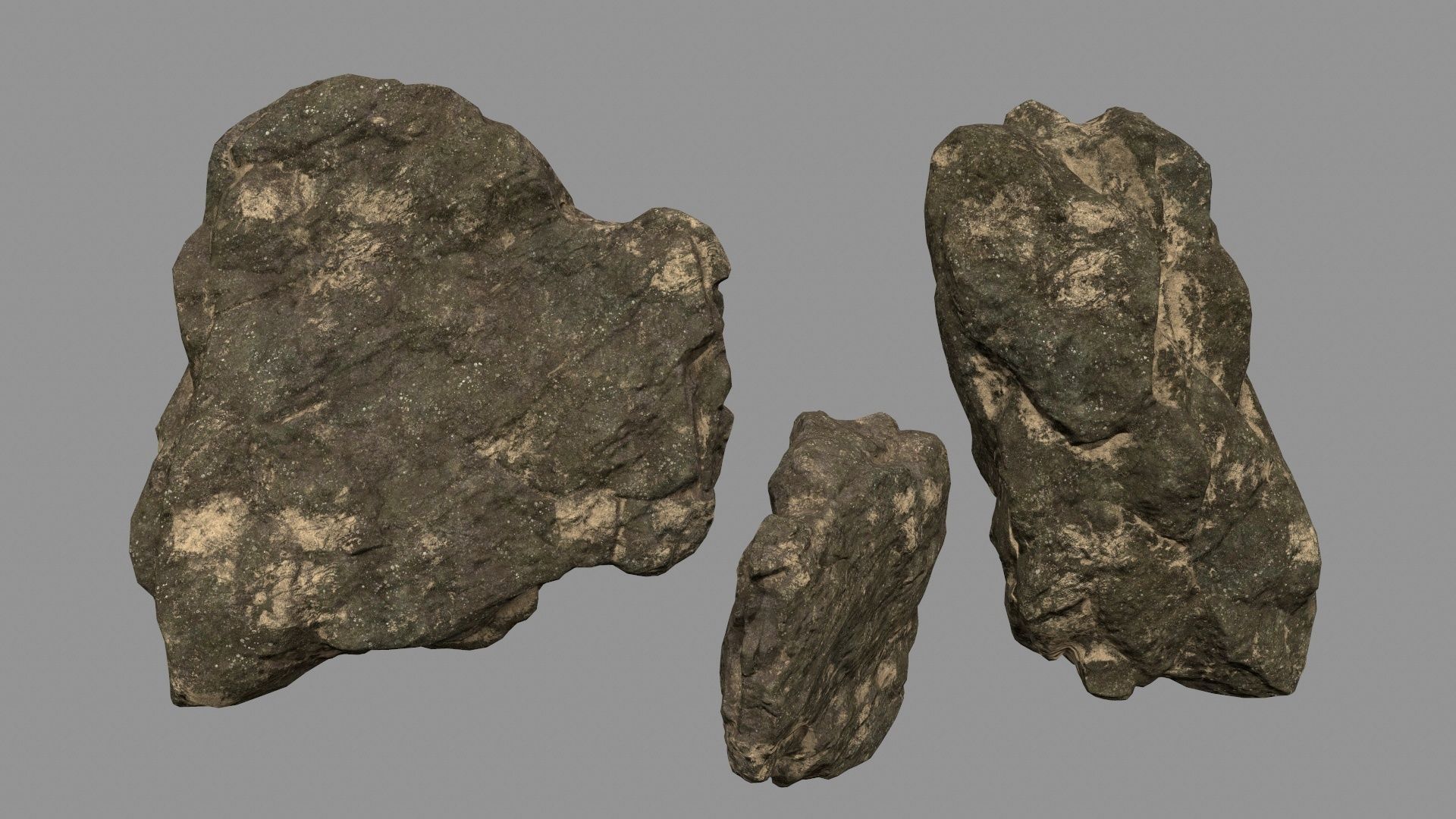 desert rocks set Low-poly 3D model_13