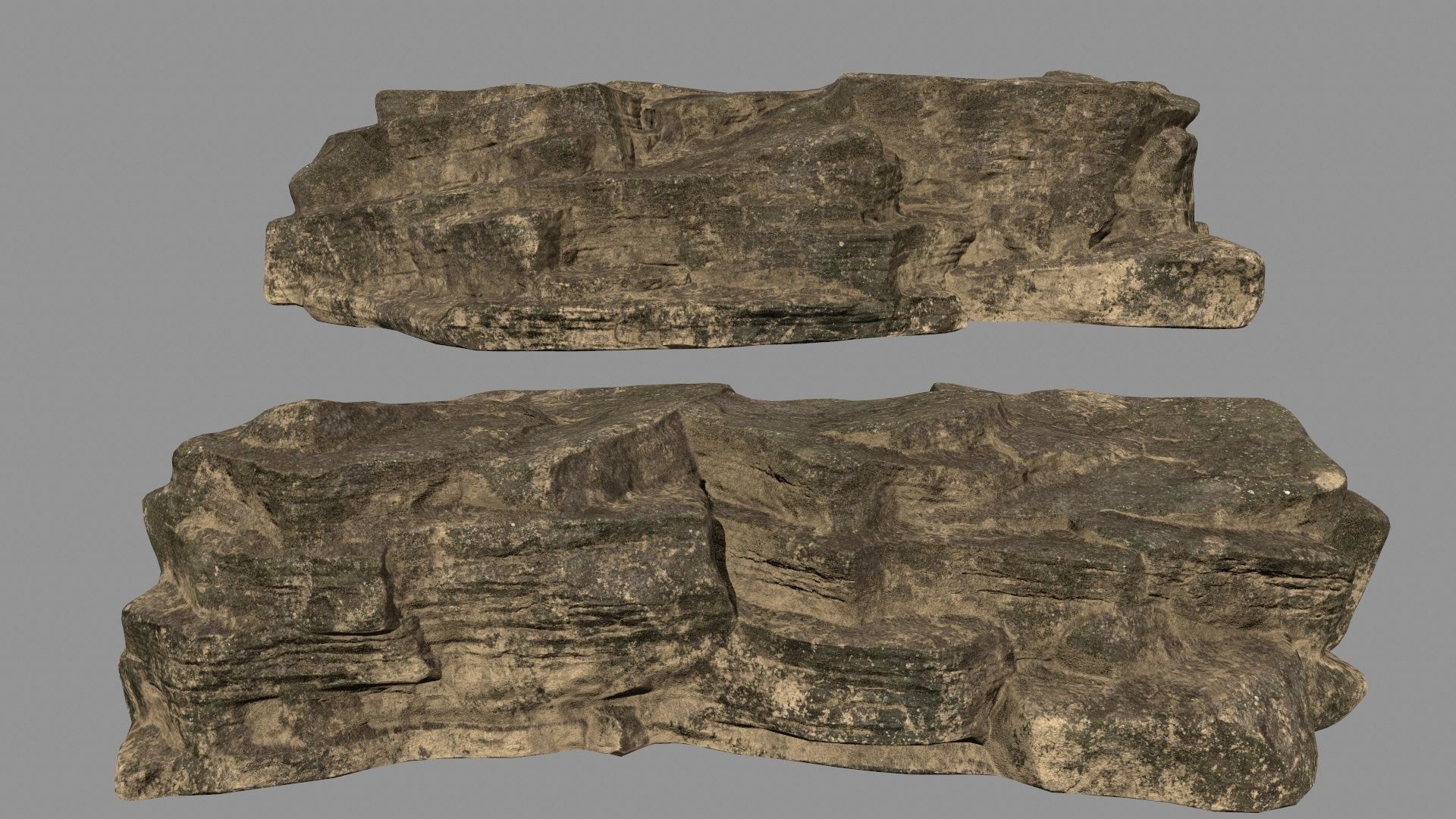 desert rocks set Low-poly 3D model_23