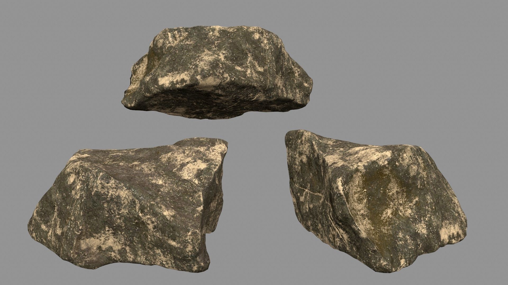 desert rocks set Low-poly 3D model_19