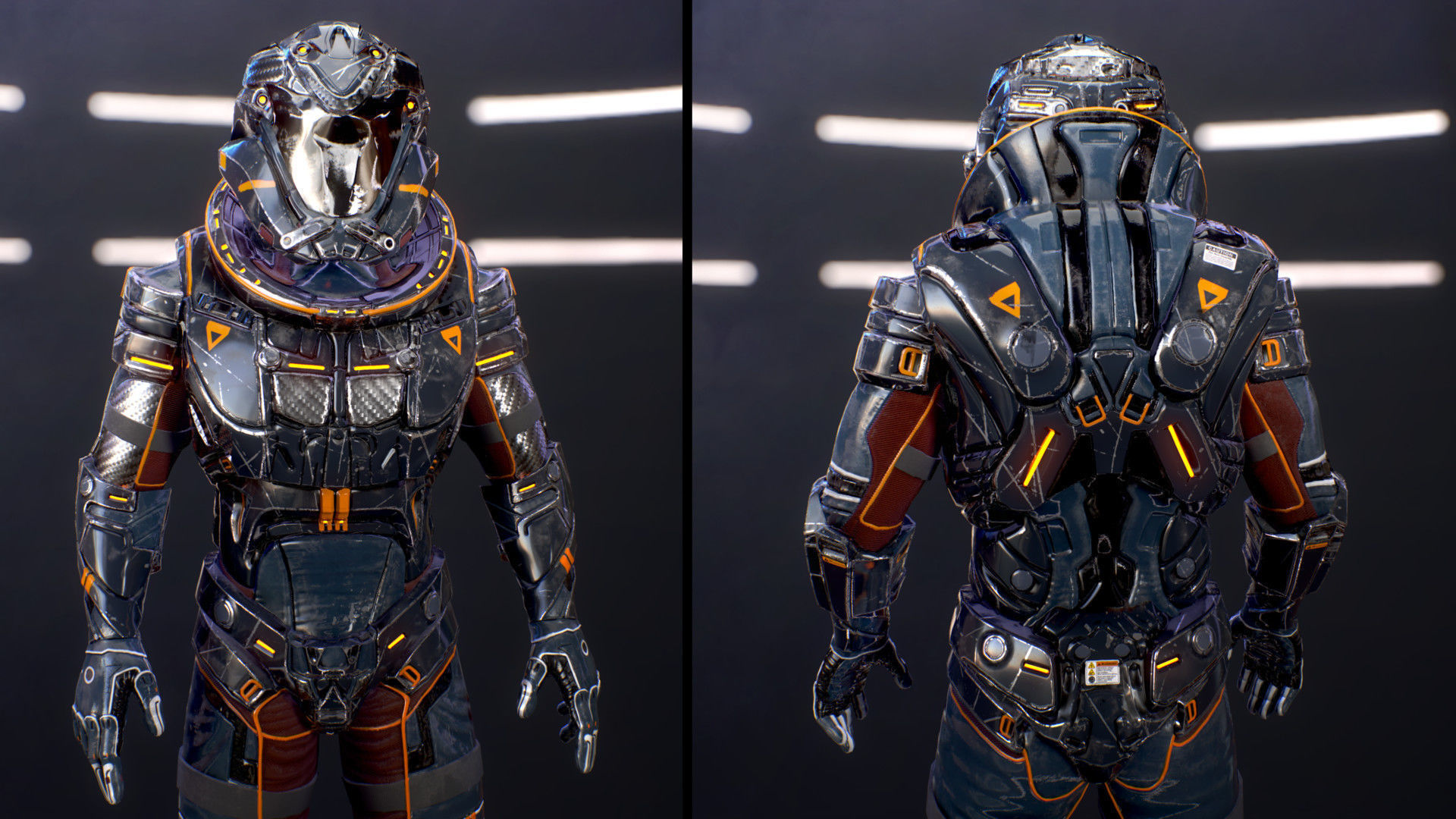 Sci-Fi Armor 7 Low-poly 3D model_4
