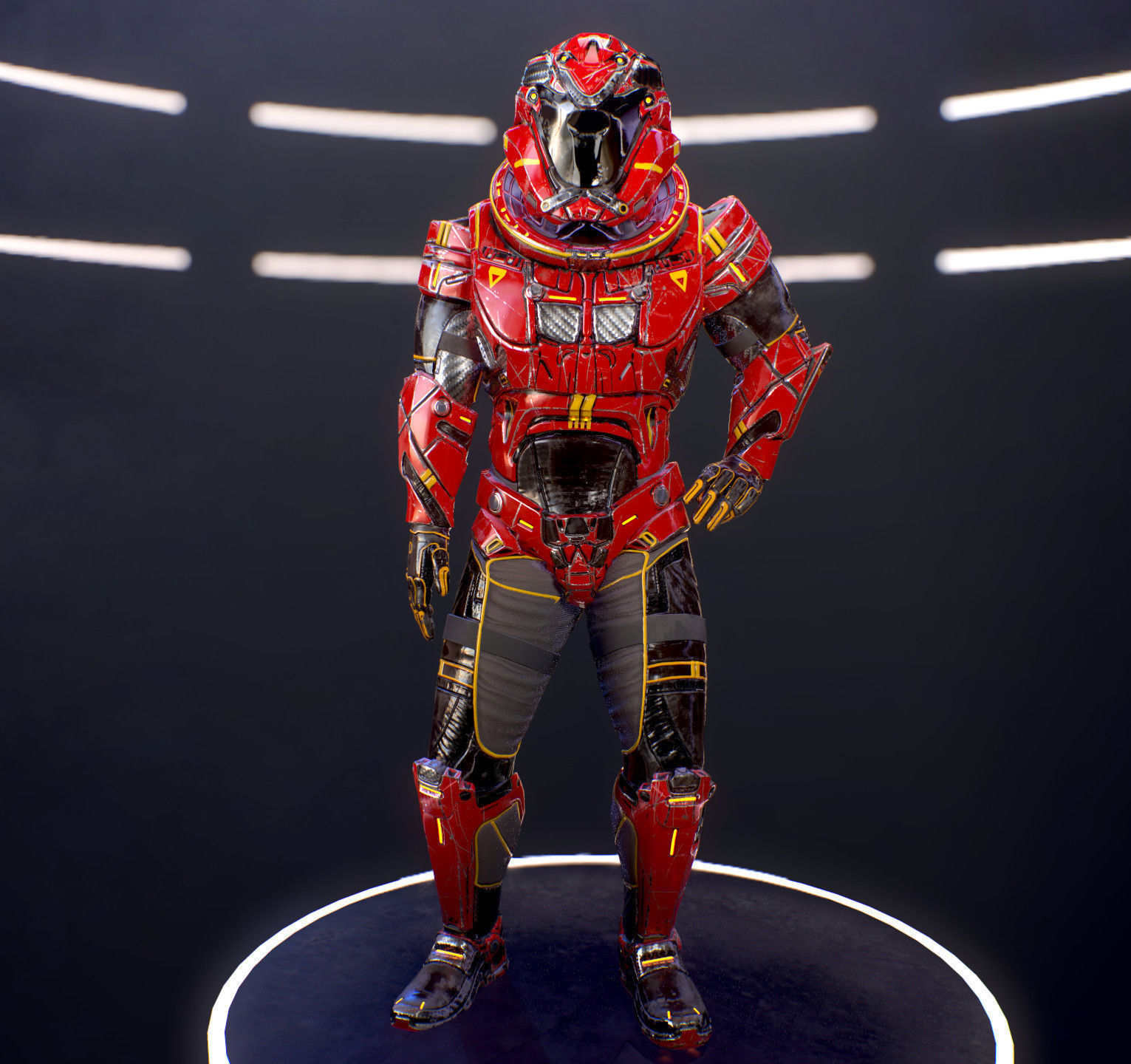 Sci-Fi Armor 7 Low-poly 3D model_15