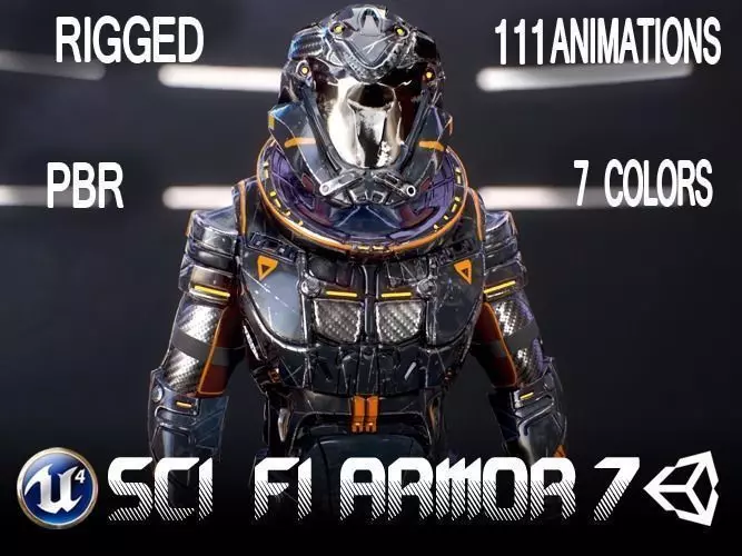 Sci-Fi Armor 7 Low-poly 3D model_0