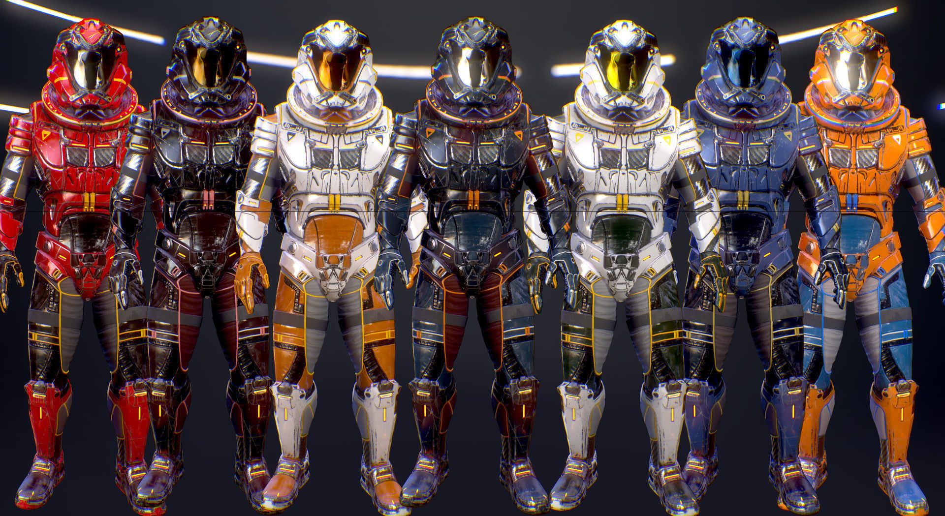 Sci-Fi Armor 7 Low-poly 3D model_3