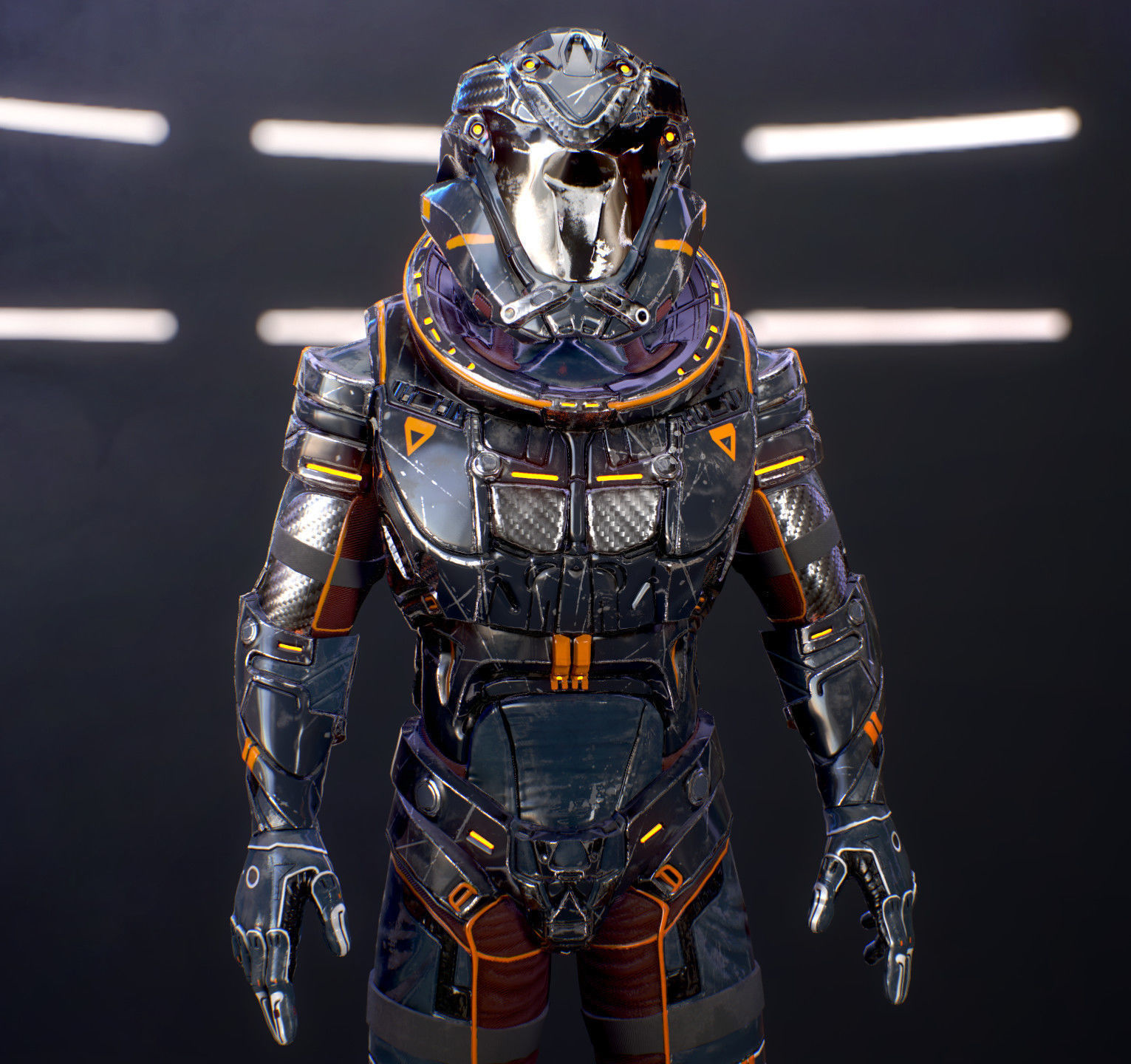 Sci-Fi Armor 7 Low-poly 3D model_14