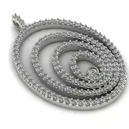 Circles Diamond Pendant 3D Print