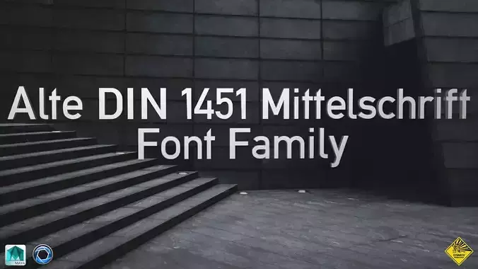 Alte Din 1451 Mittelschrift Font Pack  3D model