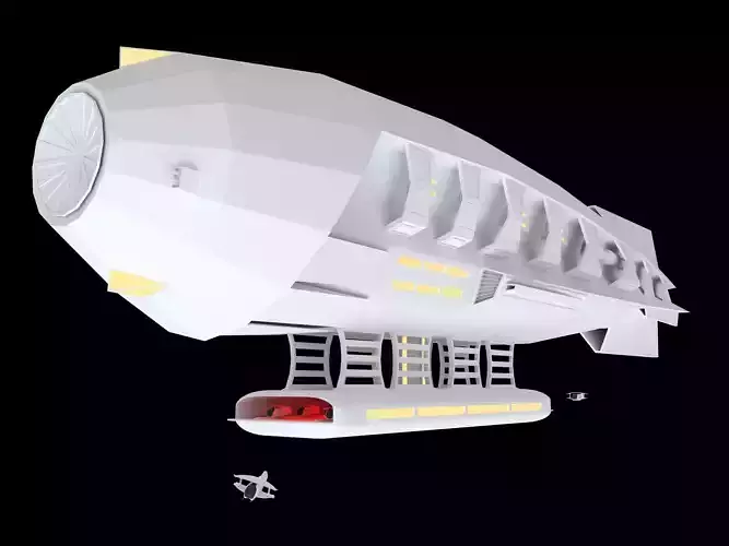 Space Zeppelin Low-poly 3D model