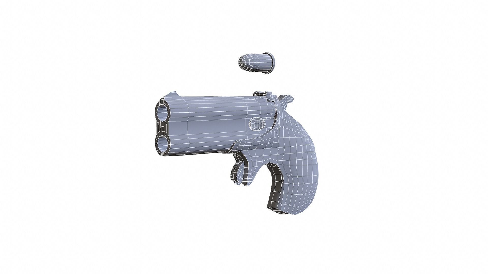 Remington Derringer Low-poly 3D model_13