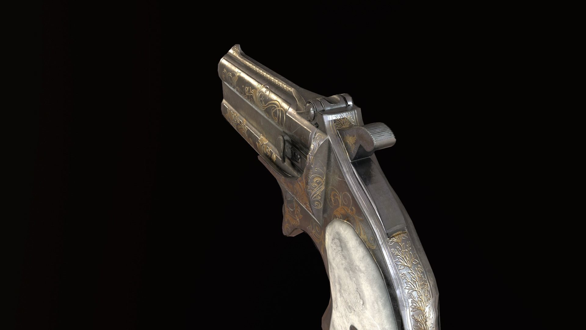 Remington Derringer Low-poly 3D model_5