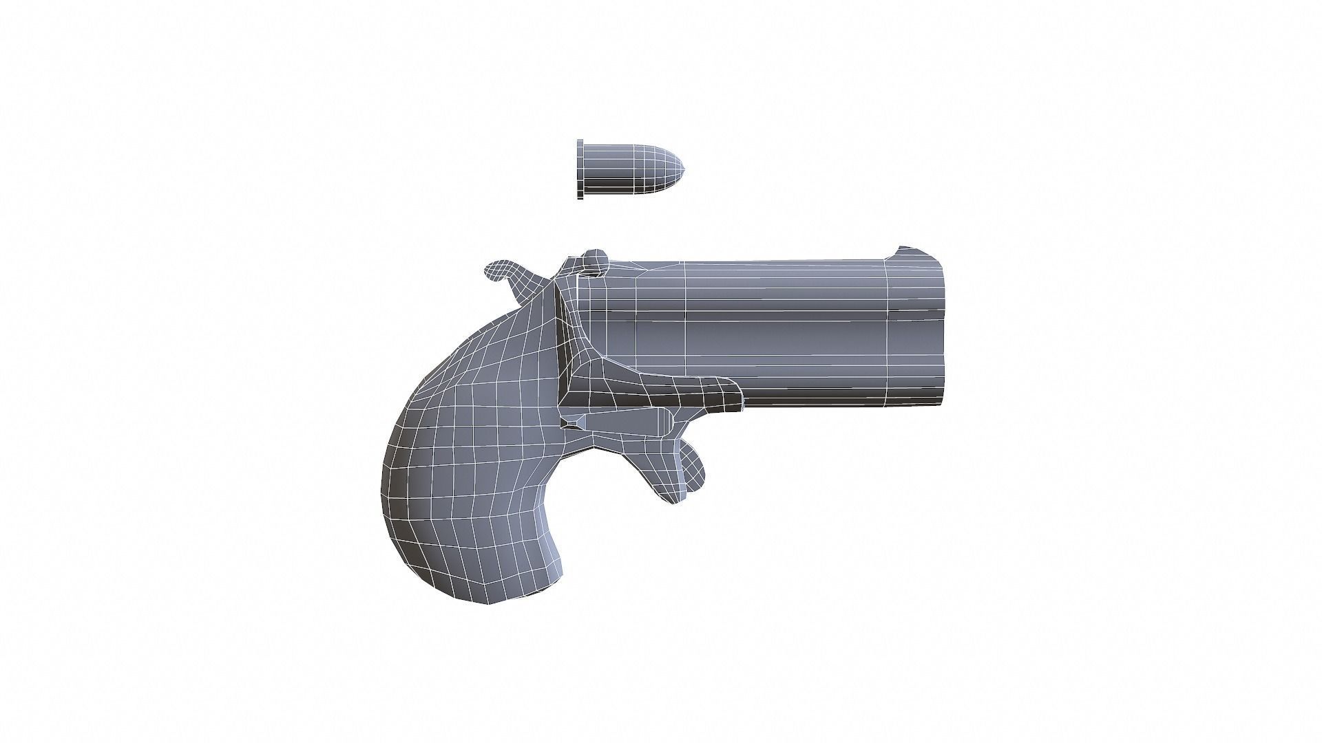 Remington Derringer Low-poly 3D model_14