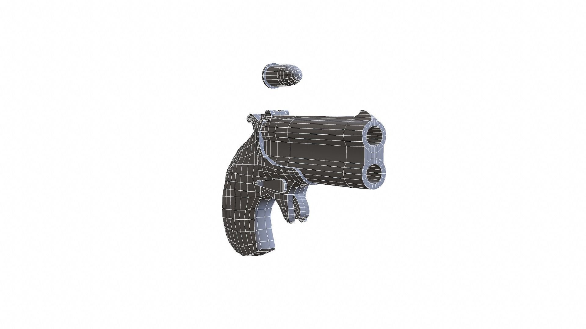 Remington Derringer Low-poly 3D model_15