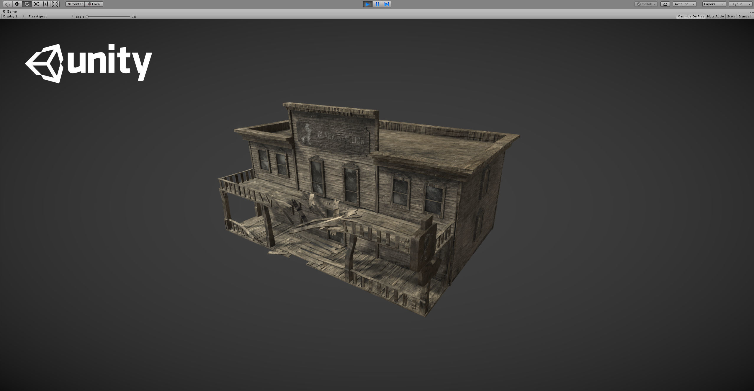Abandoned wooden building - PBR - lowpoly  Low-poly 3D model_15