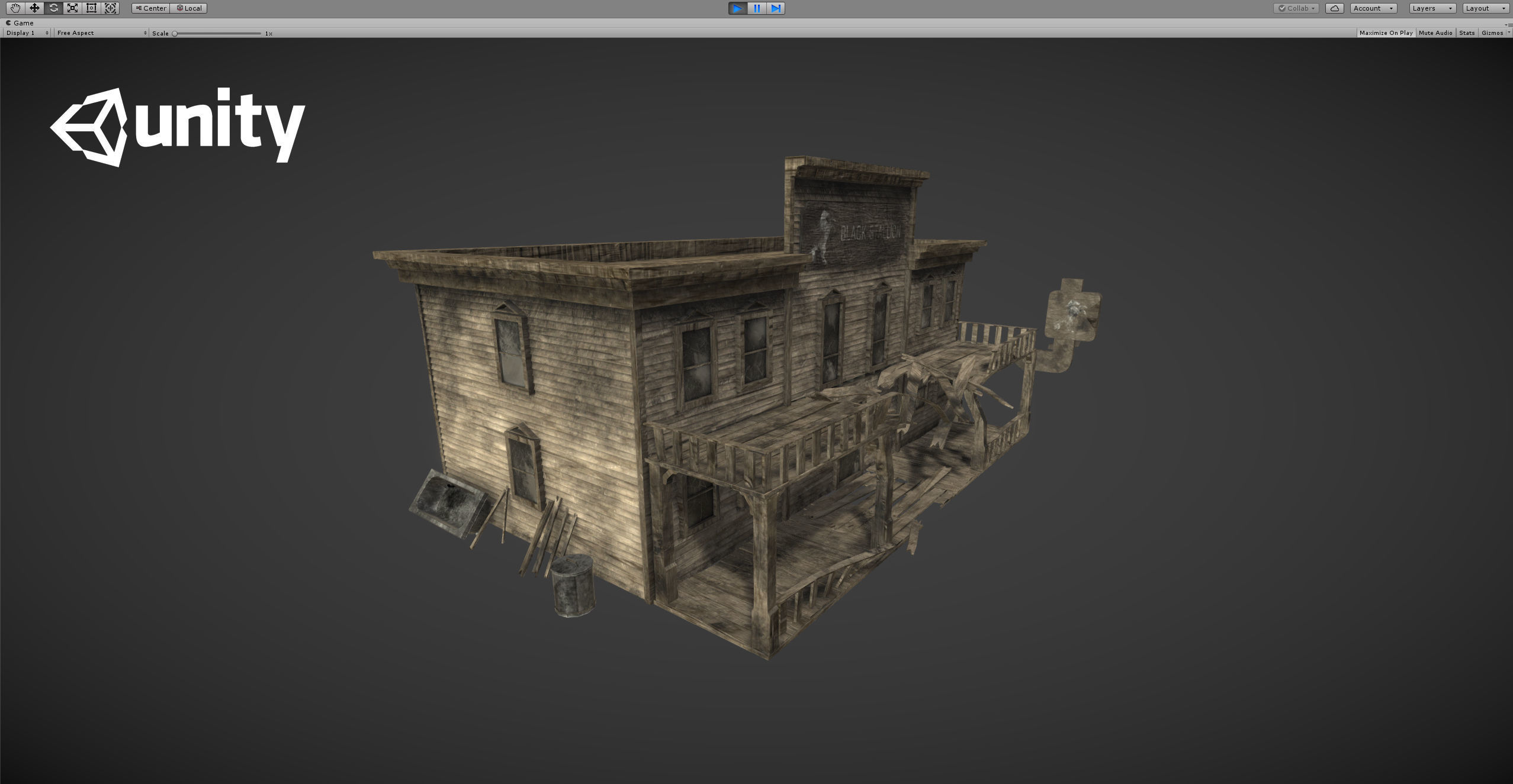 Abandoned wooden building - PBR - lowpoly  Low-poly 3D model_12