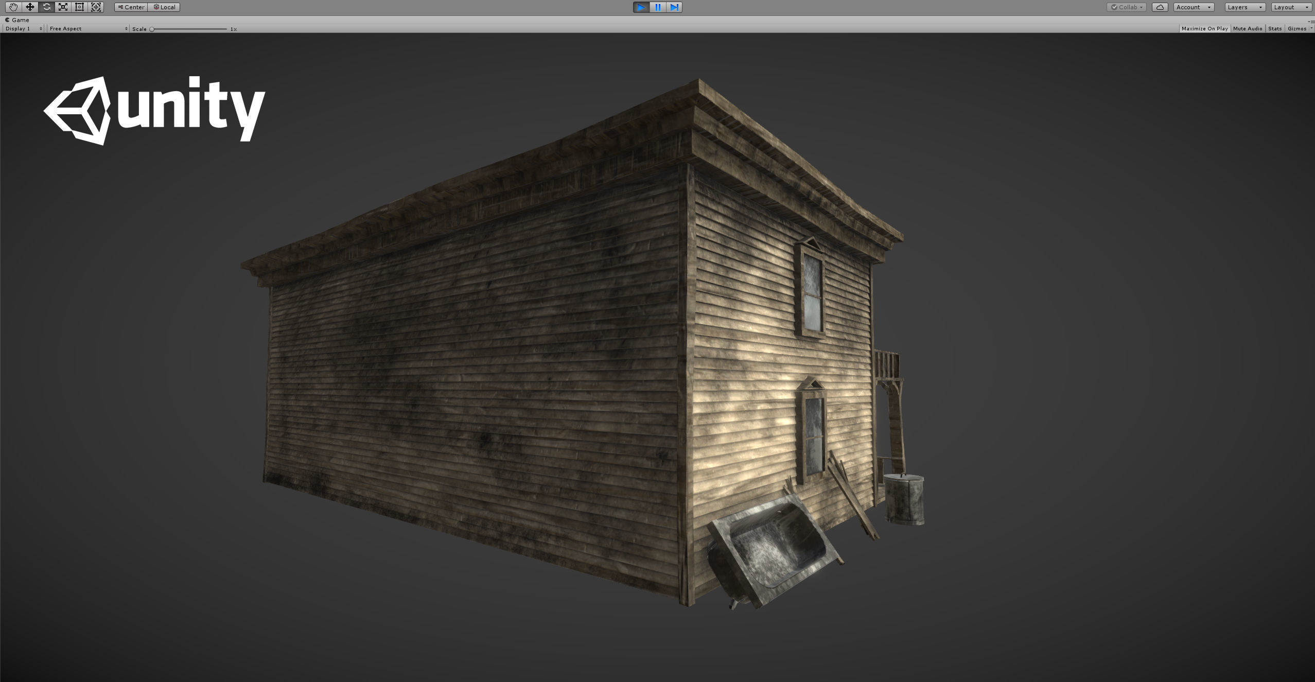 Abandoned wooden building - PBR - lowpoly  Low-poly 3D model_13