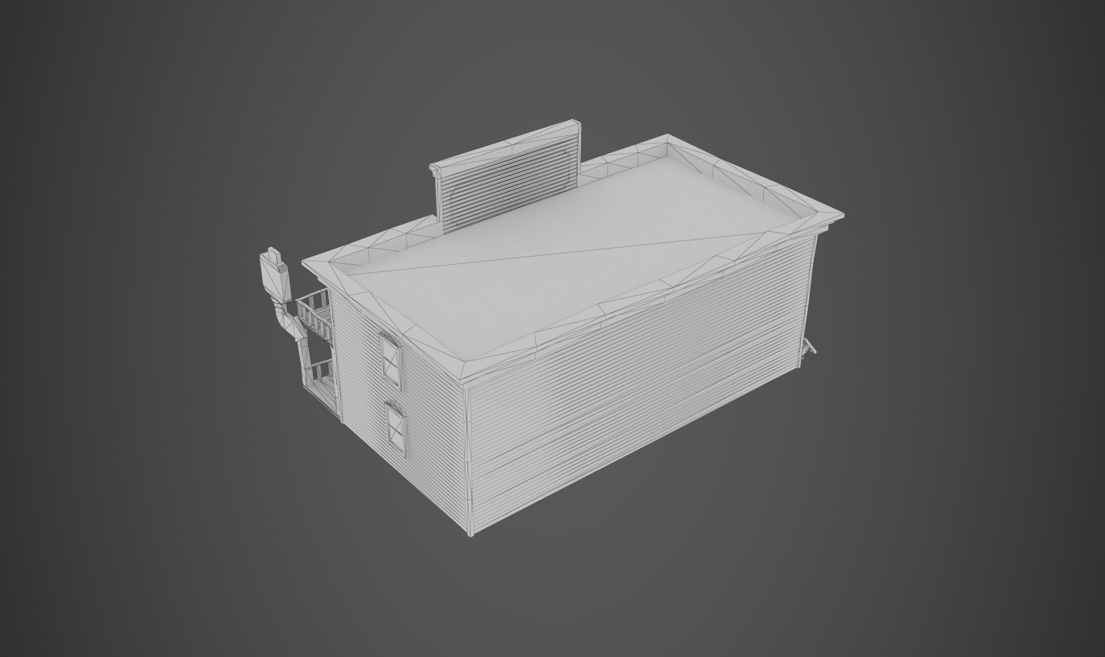 Abandoned wooden building - PBR - lowpoly  Low-poly 3D model_9