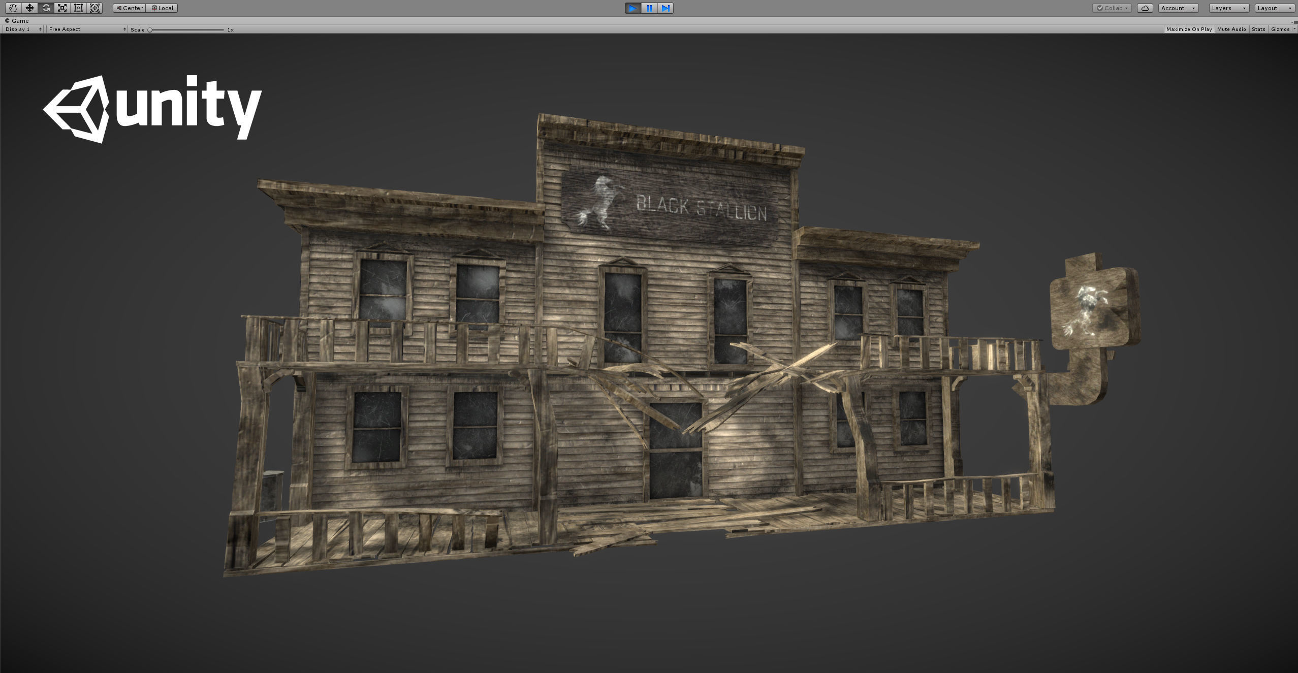 Abandoned wooden building - PBR - lowpoly  Low-poly 3D model_11